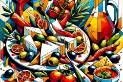 Hip-Hop Cubist Still Life Mediterranean-Feast2